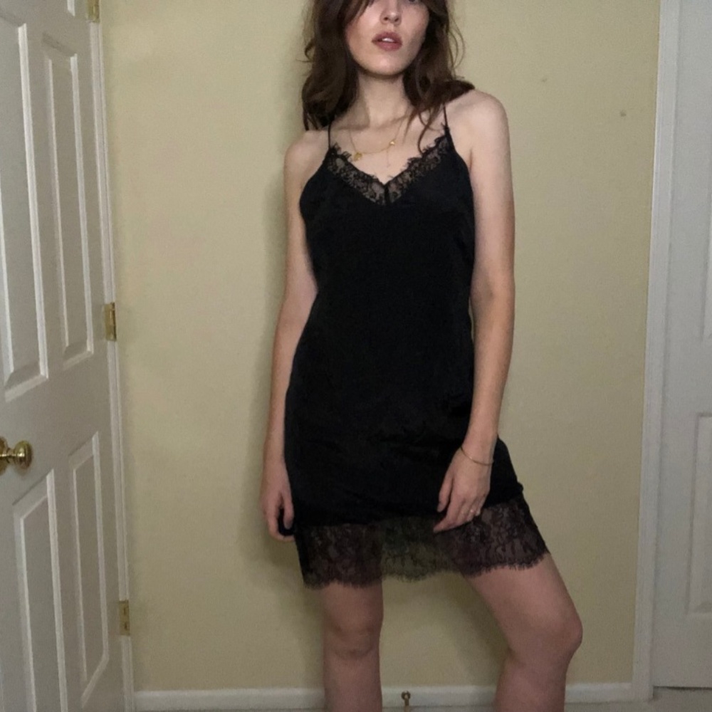 Lucy Paris Silk Slipdress with lace - Picture 2 of 4